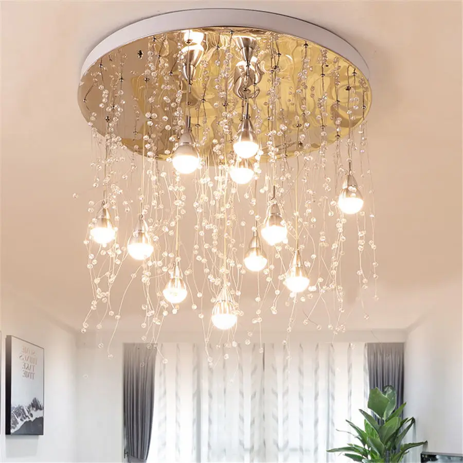 nordic Crystal bead curtain ceiling lamp for stair creative home deco living room lights kids bedroom led ceiling light fixtures