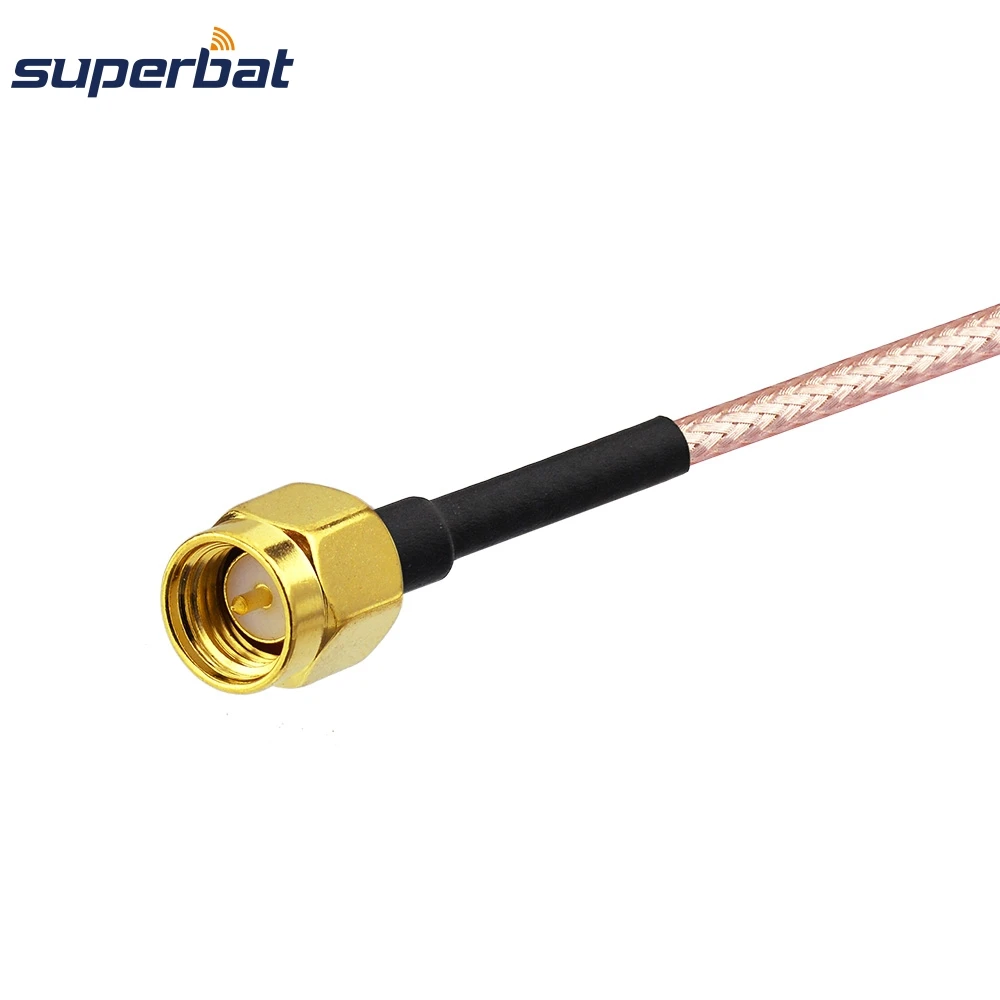 Superbat SMA Male to Plug Straight Pigtail Coaxial Cable RG178 60cm Wireless LAN Devices External Antenna