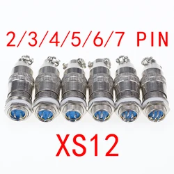 1PCS XS12 Aviation Plug 12mm 2 3 4 5 Pins Connector Air Plug Square/Round Socket