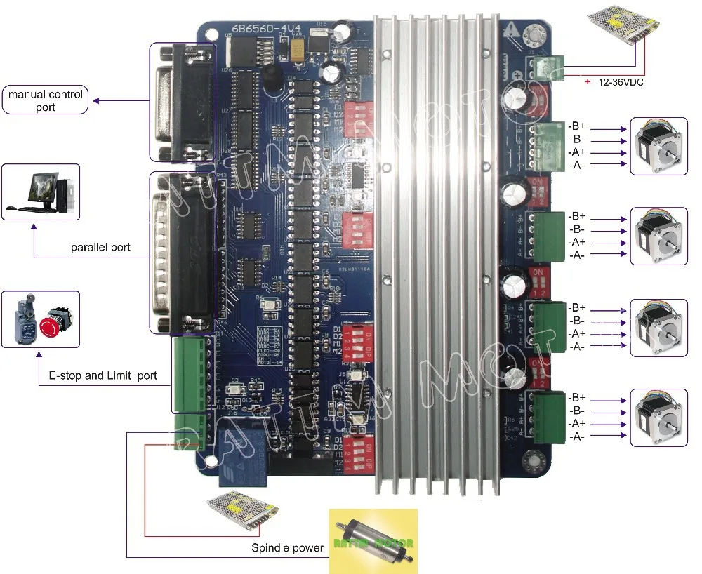 3 Axis 4 Axis TB6560 CNC controller Board stepper motor driver H type