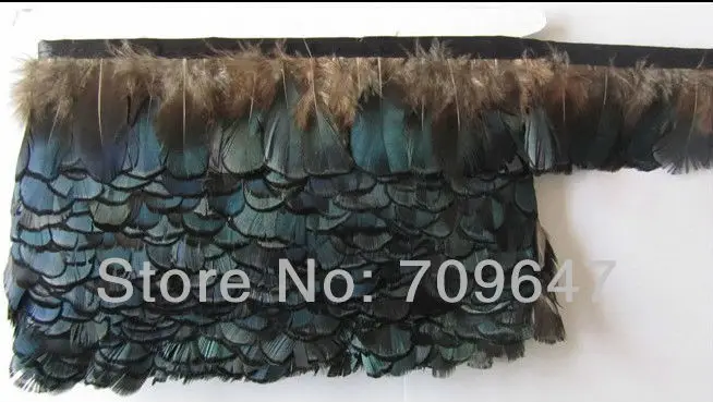 Wholesale! 5Yards/lot Height 5-6CM Lady Amherst Pheasant Feather Fringe Natural Blue Color,Jewellery Making Feathers