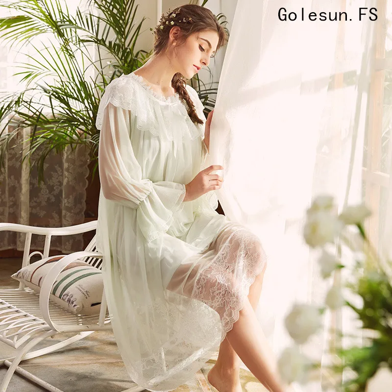 

New Arrival 2018 Spring and Summer Women Princess Pure Modal Nightgowns Lady Gowns Sleepwear Nightwear Vestidos QGT011