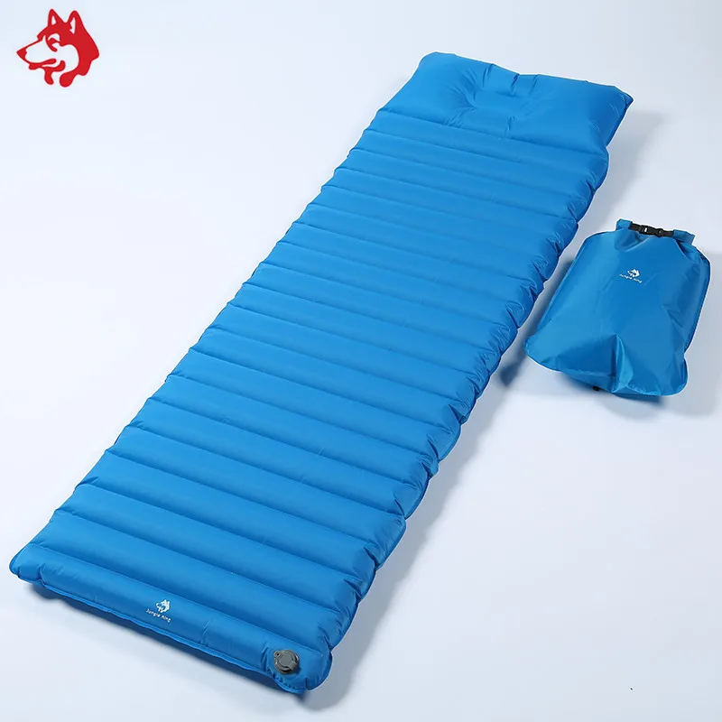 

Durable nylon+TPU coating sleeping pad outdoor travelling camping hiking mattress with inflator bag grey inflatable mat