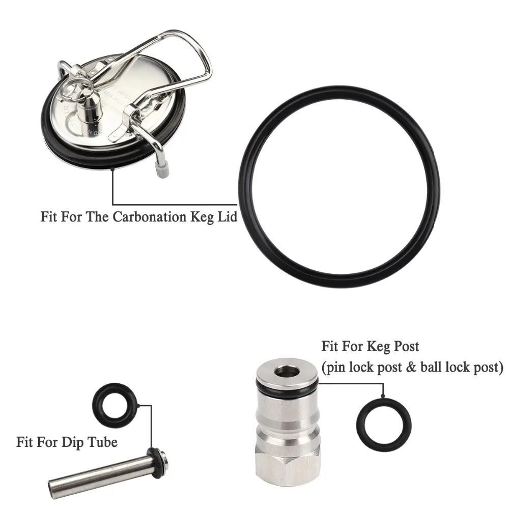 3pcs /lot Food Grade Cornelius Keg Seal O-Ring,Home Brew Beer Keg lid Replacement O Ring,Black Rubber O rings Gasket