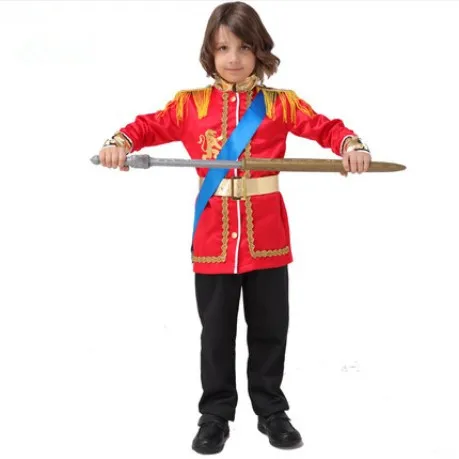 

No weapon red royal costumes for children royal prince costume boys halloween cosplay royal prince suit indian costumes for kids