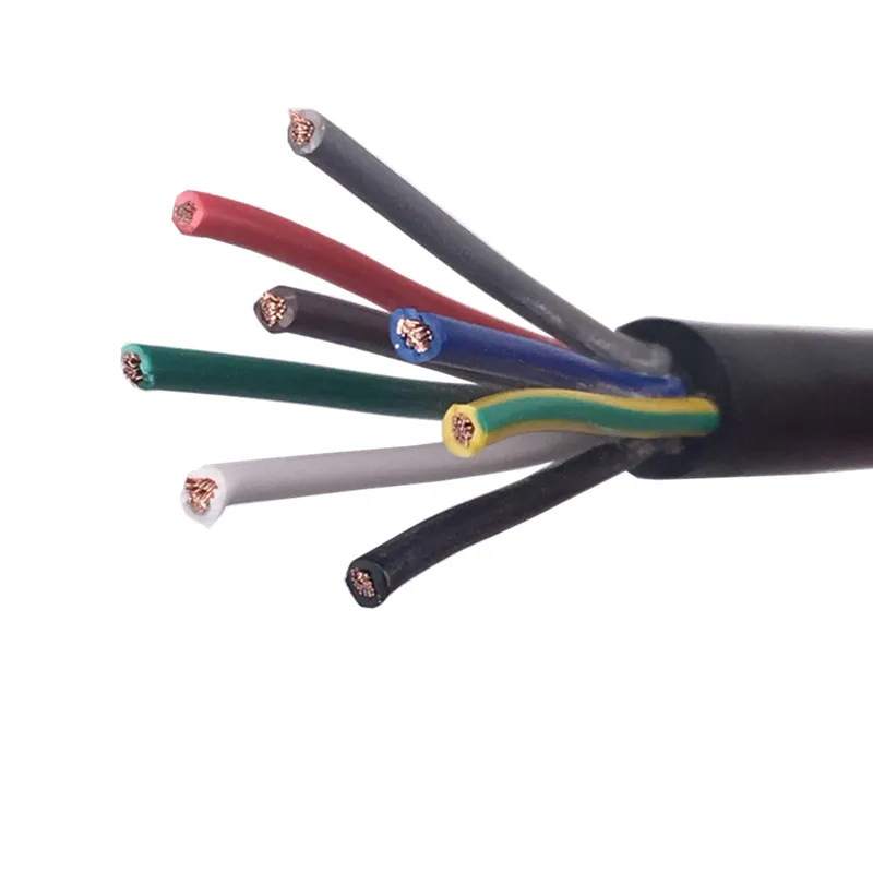 5Meter 24 AWG 22 AWG 20 AWG RVV 2/3/4/5/6/7/8 Cores Copper Wire Conductor Electric RVV Cable Black soft sheathed wire