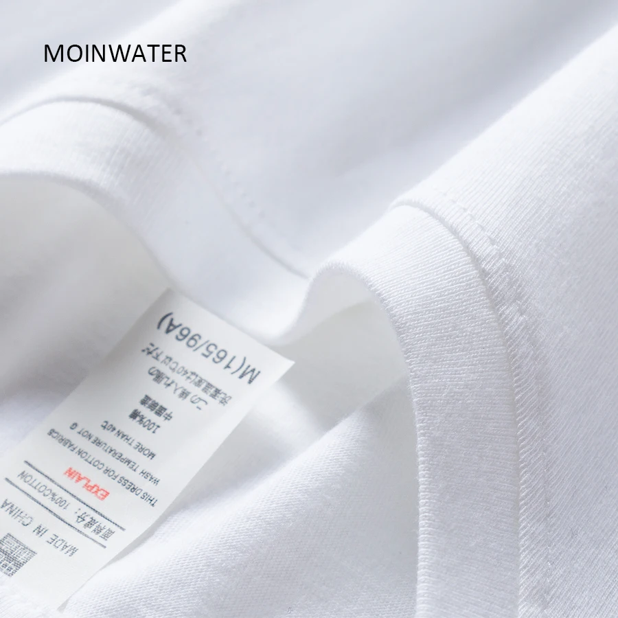 MOINWATER New Women Black White Tshirts Lady Solid Cotton Tees Short Sleeve T shirts Female Summer Tops for Woman MT1901