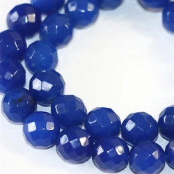 4 6 8 10 12mm blue faceted round stone jades stone loose beads chalcedony fashion weddings party gifts diy jewelry 15inch B11