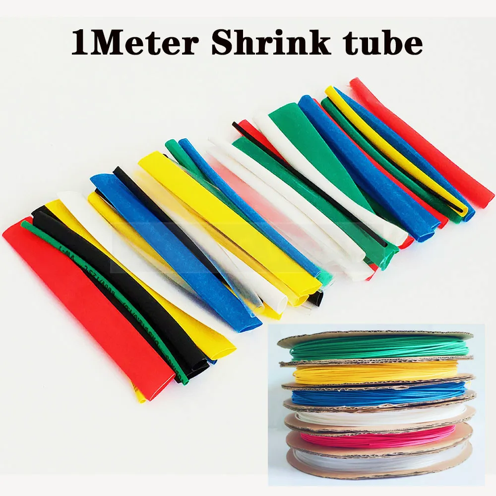 Heat Shrink tube 1 Meter 2:1 color 1 2 3 5 6 8 10mm Diameter Heatshrink Tubing Wire Connector Wrap Wire Repair Tube Cable Sleeve