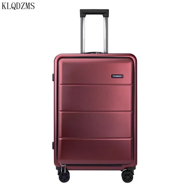 KLQDZMS-Valise à roulettes pour hommes et femmes, sac pour ordinateur portable ouvert à l'avant, ABS + PC, valise à roulettes, bagages roulants, haute qualité, 20 ", 24"