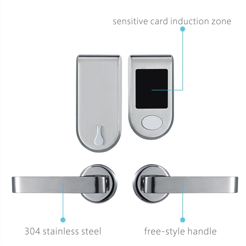 LACHCO  Electronic Card Door Lock RFID Card with Key For Hotel Home Apartment Office Split Design Smart Lock L16059BS