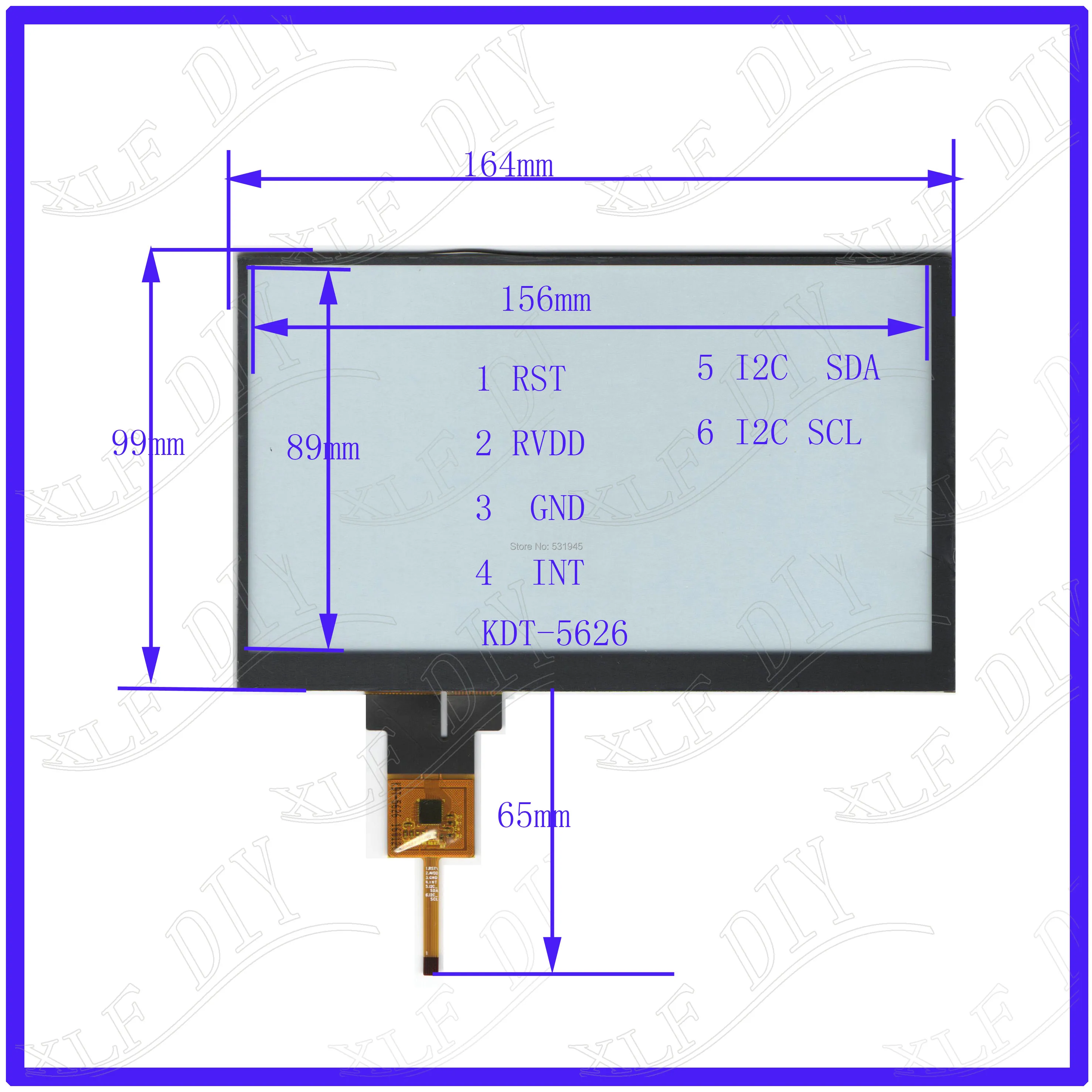 

ZhiYuSun KDT-5626 7inch Capacitive screen touch panel for Car DVD, for Industrial control 164*99mm