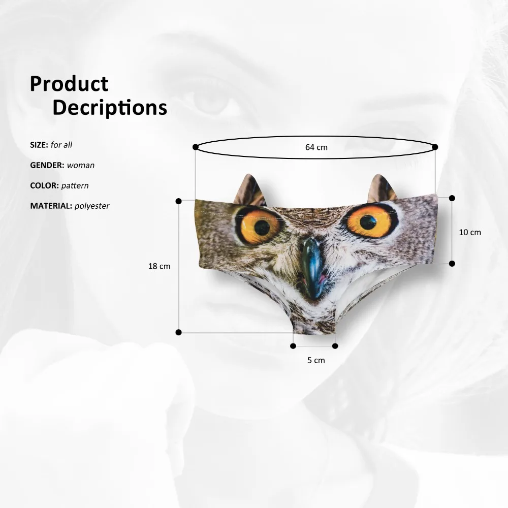 2017 New 3D Printed Animal OWL Hipsters Panty Sexy Women\'s Panties With Ear lingerie crotchless panties