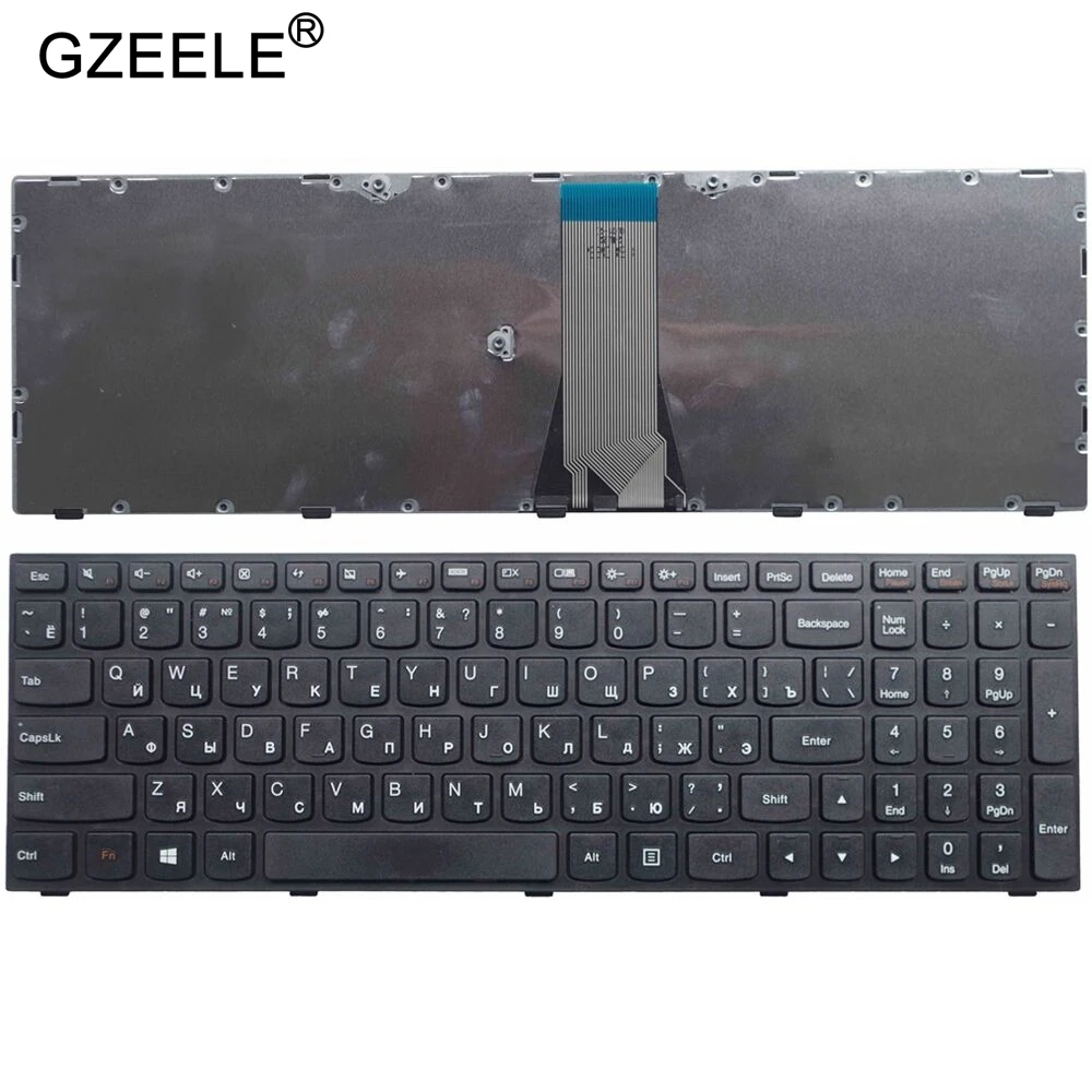 GZEELE russian laptop keyboard for LENOVO 25214796 25214766 25214736 NSK-BQ0SN 0R PK1314K2A05 PK130TH2A05 9Z.NB4SN.00R Black RU