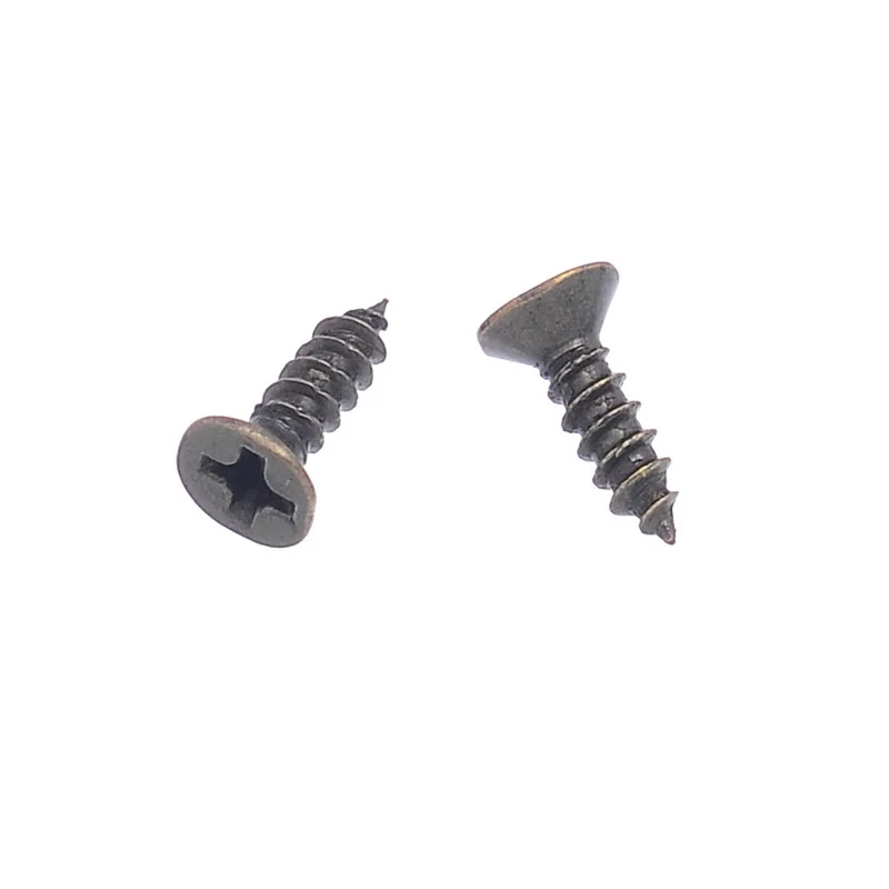 500Gram Flat Round Head Phillips Screws Fit Hinges Recessed Countersunk Self-Tapping Screws Bronze Tone 6x2mm