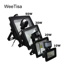 Luz de inundación LED para exteriores PIR 10W 20W 30W 50W 110V 220V reflector LED Reflector con Sensor de movimiento IP65 lámpara de pared impermeable