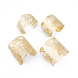 Dayoff Tibetan Big Wide Open Bangles Bracelets For Women Punk Vintage Carved Rose Hollow Cuff Bracelet Jewelry Accessories B109