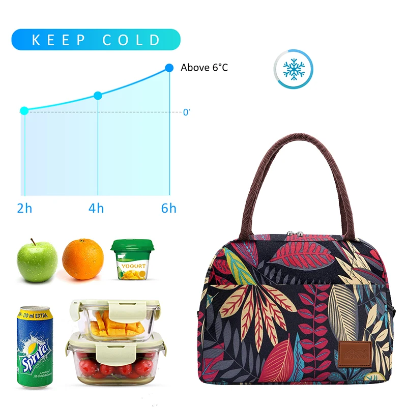Aosbos Canvas Draagbare Koeler Lunch Tas Thermische Geïsoleerde Multifunctionele Zakken Voedsel Food Picknick Lunchbox Tas Voor Mannen Vrouwen