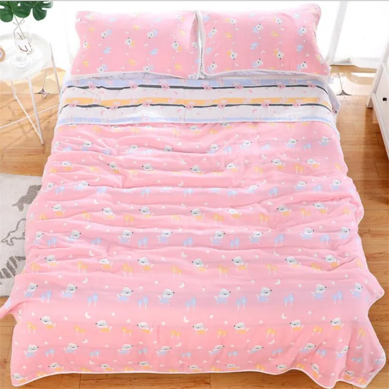 150*200CM 6 레이어 코튼 슬리핑 담요 여름 슬리핑 침구 시트 담요 100% 코튼 모슬린 침대 커버 셰르파 담요