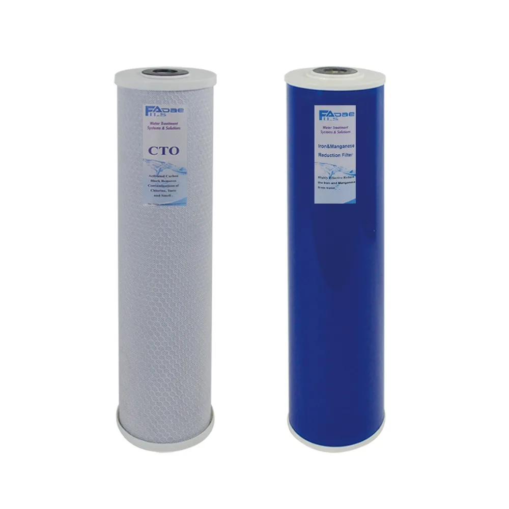 Replacement Filter Pack Carbon Block ,Iron Manganese Reduction Filter for 2 Stage 20 Inch Whole House Water Filter