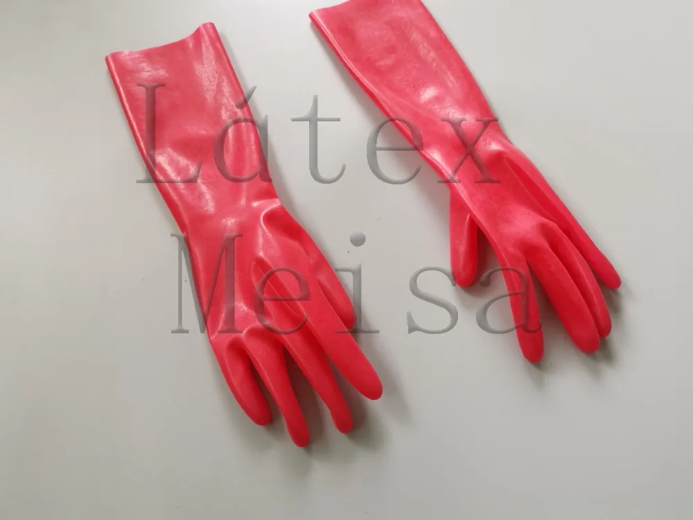 Gants en latex à cinq doigts pour adultes, couleur rouge, zentai