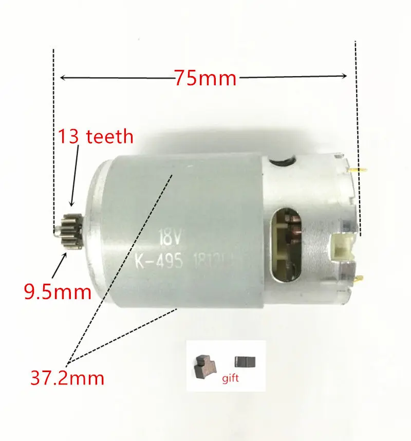 13 Teeth Motor 10.8V 12V 14.4V 18V RS-550VC Replace  For BOSCH MAKITA HITACHI HILTI RYOBI CORDLESS DRILL