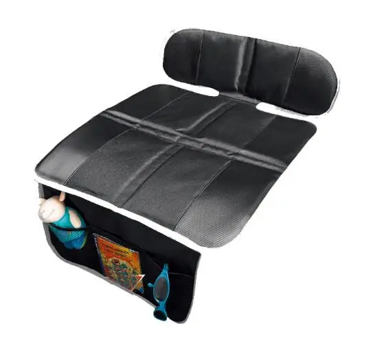 واقي مقعد السيارة من الجلد العالمي للأطفال أو غطاء مقعد السيارة سهل التنظيف ومضاد للانزلاق باللون الأسود العالمي #4