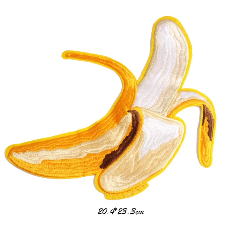 1 stück Big Banana Patch Spezielle Flache Bestickt Applique Nähen auf Patches für Garment Kleidung Kleid Große Größe Applique Patches – Detail 1