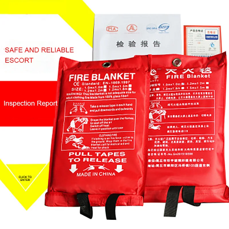 1.5M x 1.5M Fire Blanket Fiberglass Fire Flame Retardant Quality Emergency Survival Fire Shelter Safety Cover Fire Blanket