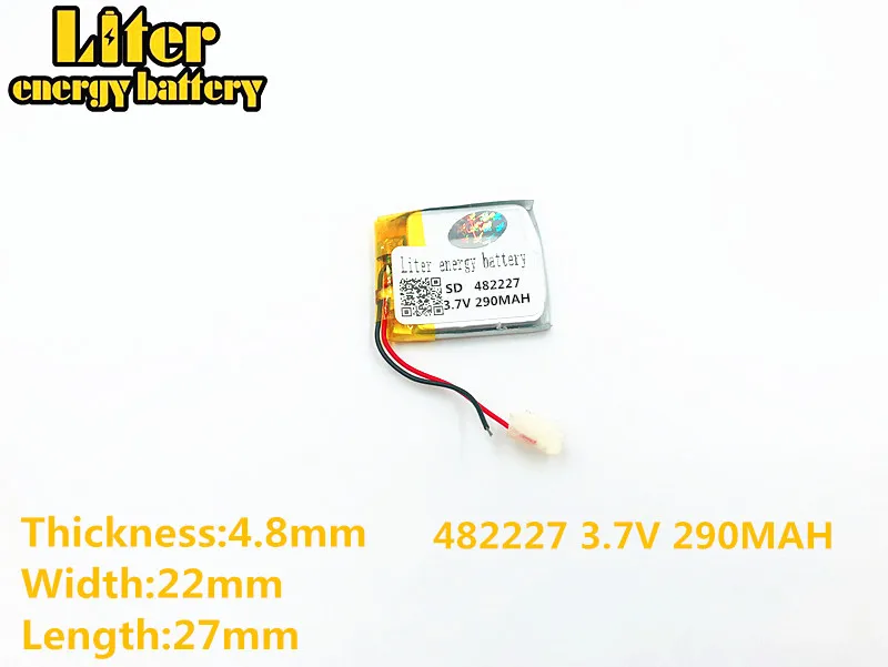 482227 3.7V 290mAh Rechargeable li Polymer Battery For smart watch GW01 bluetooth headset 482227PL
