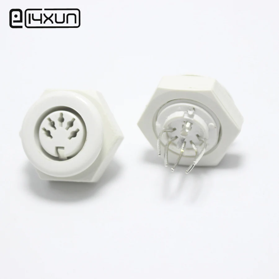 1pcs DIN 5 Pin Female Jack Cable Plug Adapter Panel Mount Solder Chassis Connector Nickel Plated White Grey Black