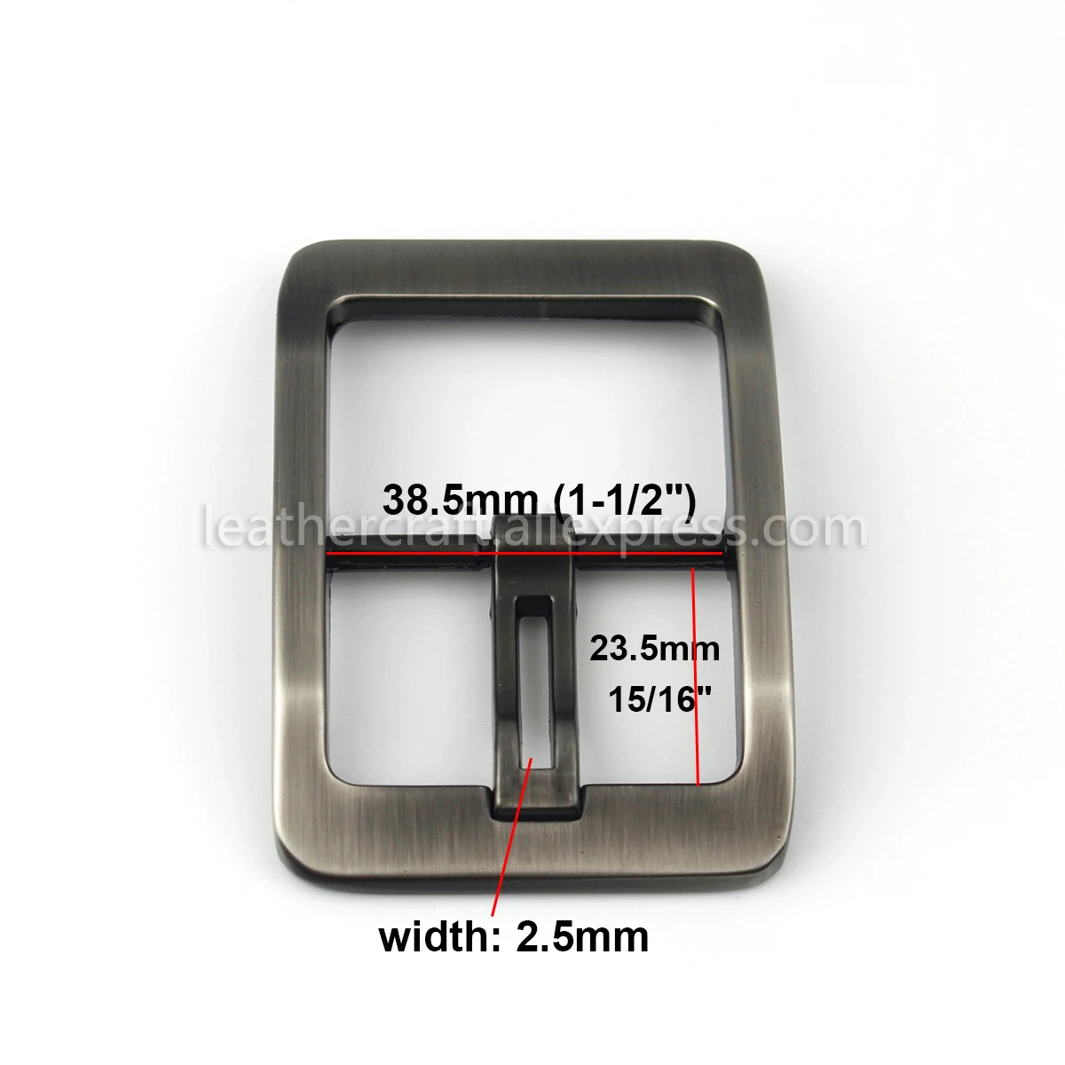 1x 40mm Fashion Metal Brushed Men Belt Buckle Center Bar Single Pin Buckle Leather Craft Belt Strap Webbing 1-1/2\