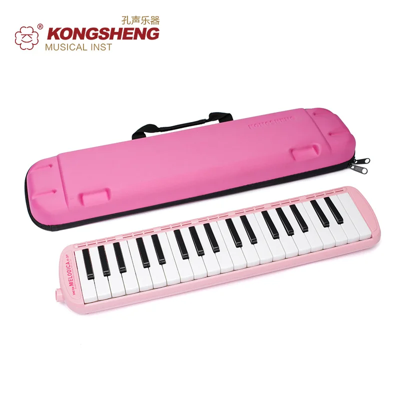 KONGSHENG Melodica 37 Keys Blue Pink Colors Teaching Performance Mouth Organ in eva case Music Musical Instruments Accessory