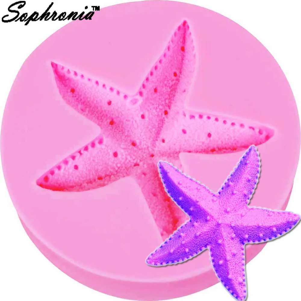 Sophronia Large Sea Starfish Silicone Chocolate Moulds Sugar Mold Fondant Candy Baking Resin Form Kitchen Tools Accessorym893