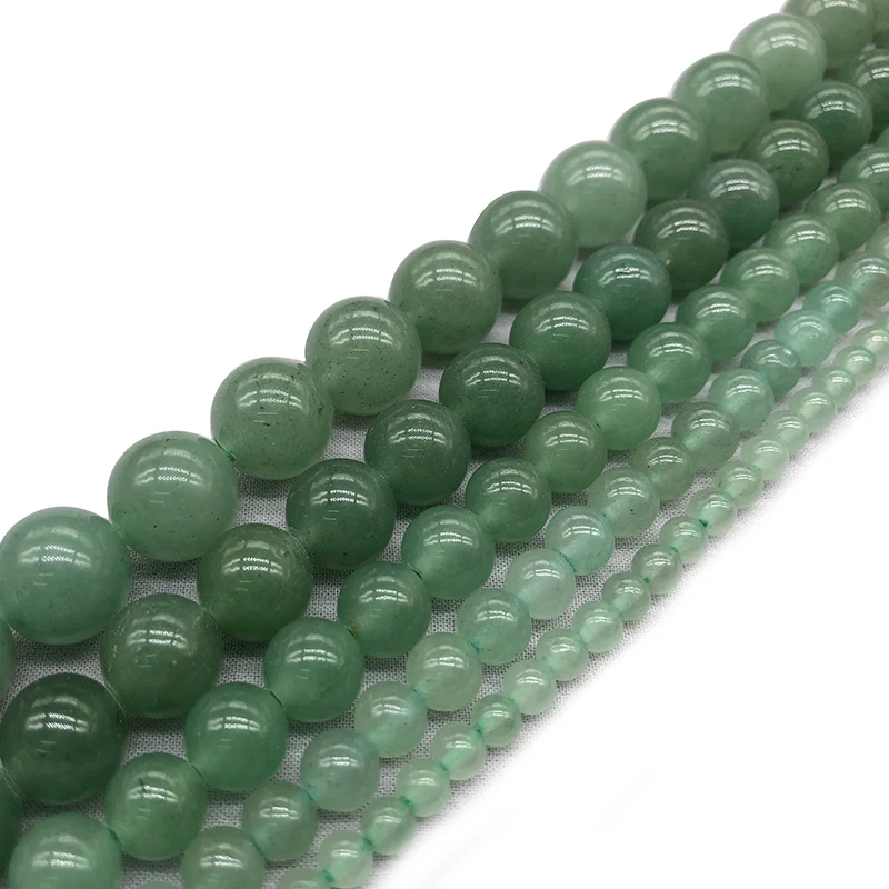 Natural Stone Green Aventurine Round Loose Beads 15\