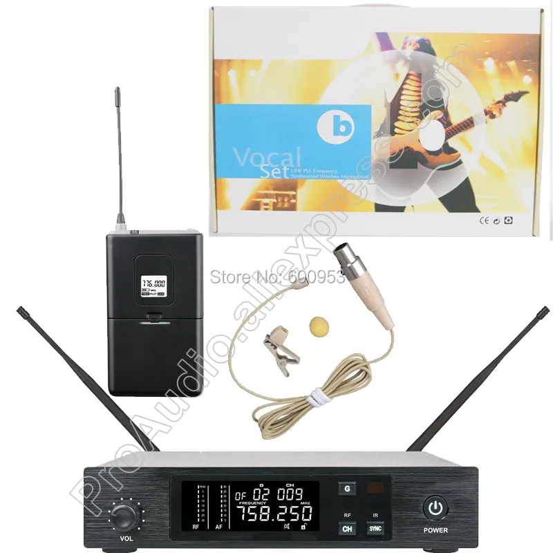 

QLX 96 adjust Channel Beige Omnidirectional Wireless Lavalier Microphone System Stage Performance Singing Radio set