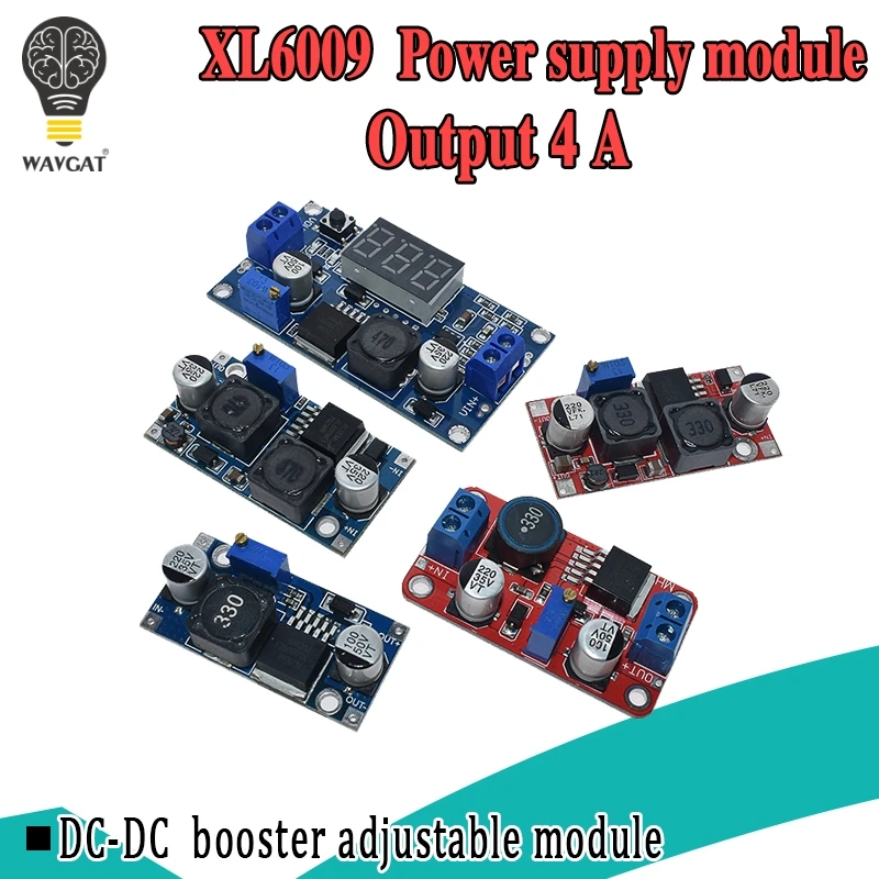 XL6009 4A昇圧コンバータ調整可能なステップアップ15ワットに5-32v 5-50v DC-DC電源モジュールの高性能低リップル