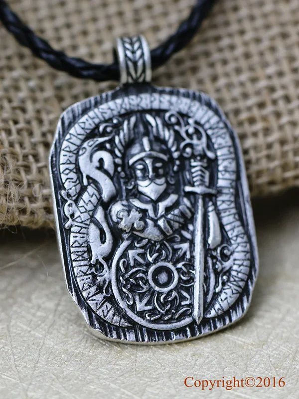 10pcs Norse Viking Necklace Legendary The Viking Solider And Dragon Amulet Necklace Nordic Talisman