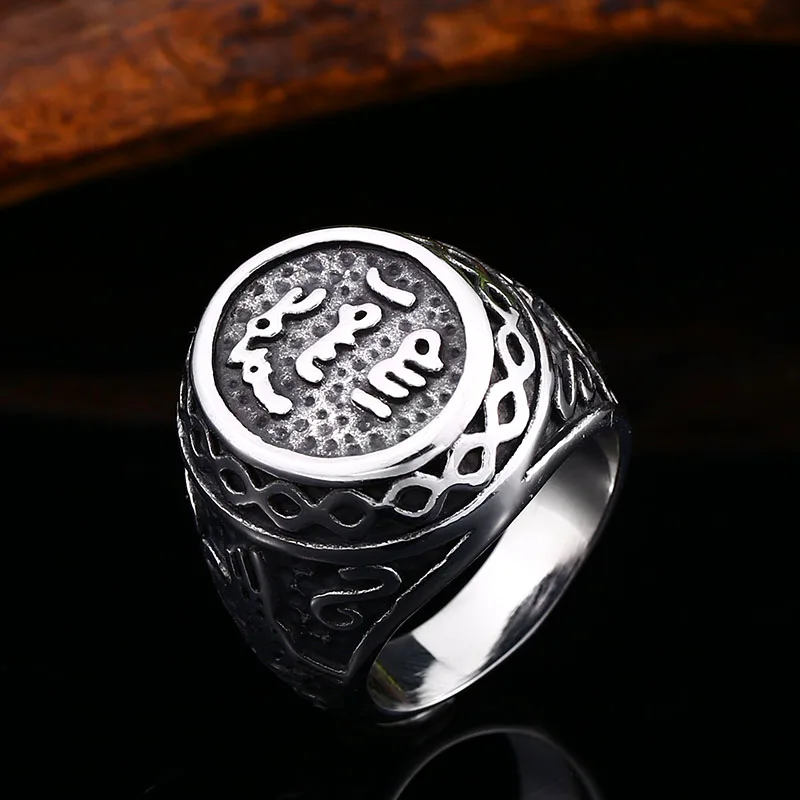 Beier 316L stainless steel Viking Bodyguard Symbol Men\'s Ring Nordic Viking Totem High Quality Jewelry LLSMR007R