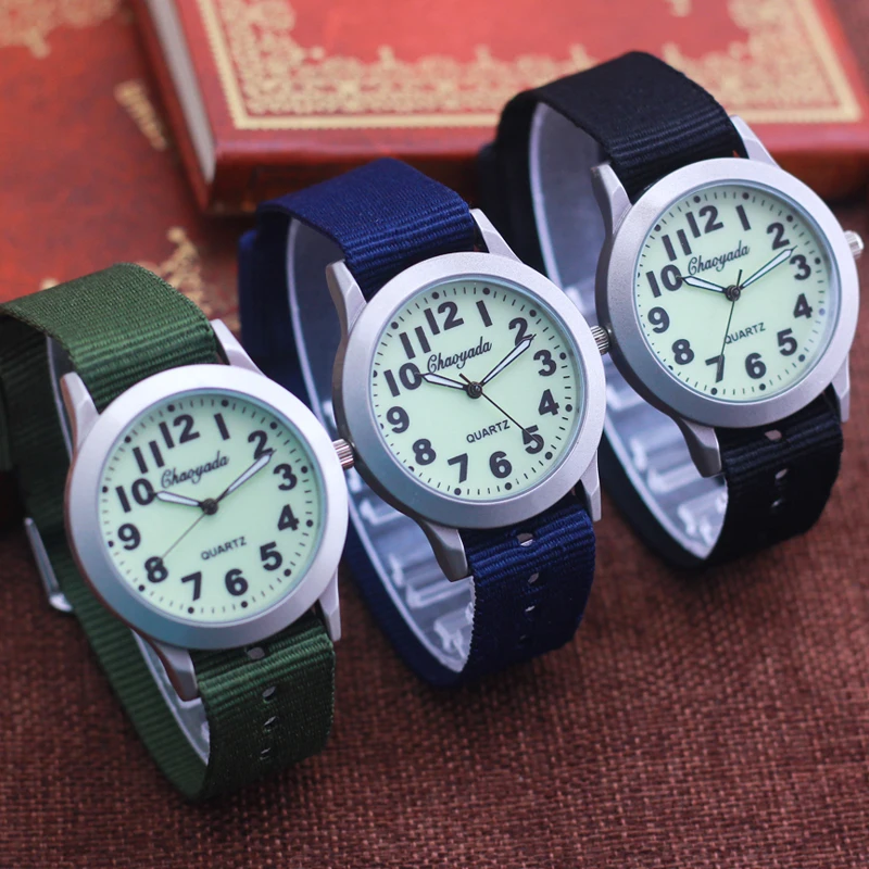 2024 CYD High Quality Boys Girls Outdoor Sport Quartz Wristwatches Students Learning Time Clock Fashion Luminous Canvas Watches