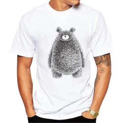 2022 latest popular Hand Painted print design bear summer T-shirt Cool men summer shirt brand fashion shirt cute bear Tee tops