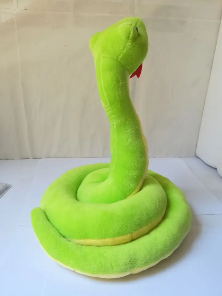 simulazione serpente serpente verde peluche circa 24x20 cm bambola morbida cuscino giocattolo regalo di compleanno w0428