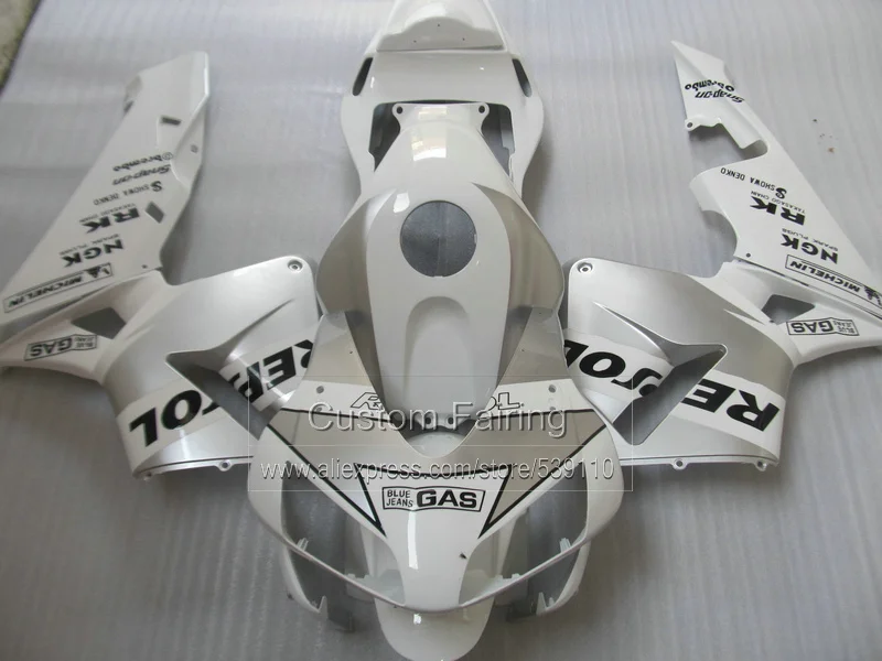 White Fairings For HONDA CBR600RR 03 04 ( INJECTION Motorcyle) sticker fairing kit TP23