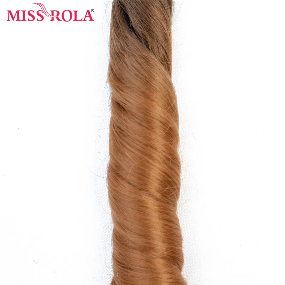 Miss Rola Synthetisch Ombre Golvend Haar Bundels Hair Extensions Losse Golf Bundels T1B/27 18-22 ''6 stks/pak Haar Weeft Gratis Sluiting