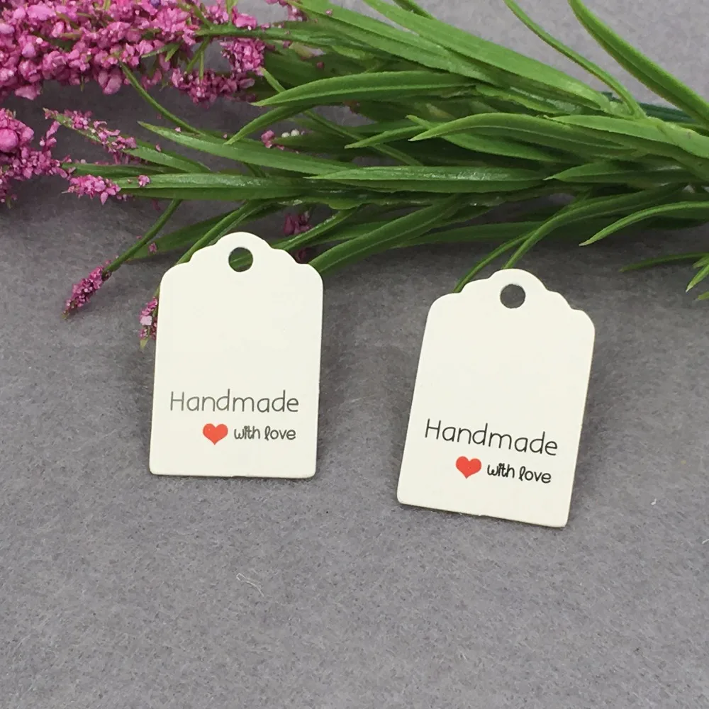 500pcs Handmade with love Wedding Party Gift Packing Labels Paper Jewelry Price Hang Tags for gift boxes/flower/carfts