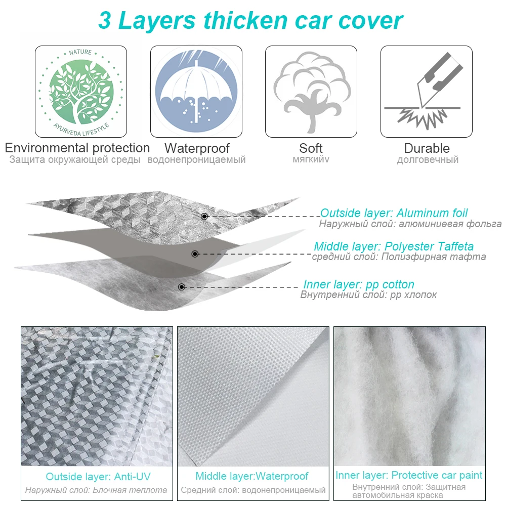 Buildremen2 Thick Car Cover Waterproof Sun Rain Snow Hail Protect Cover For Mitsubishi Pajero Galant Lancer Colt ASX Outlander