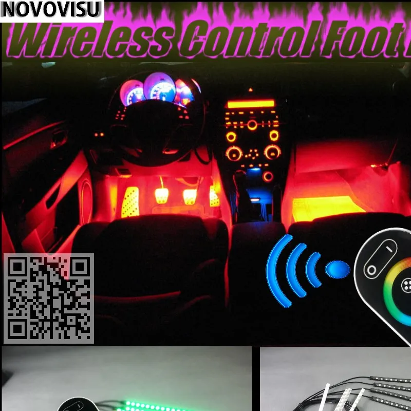 

NOVOVISU For Volvo S70 Wireless Control Color Neon Glow Interior Under Dash Footwell Decorative Atmosphere Seat Accent Light