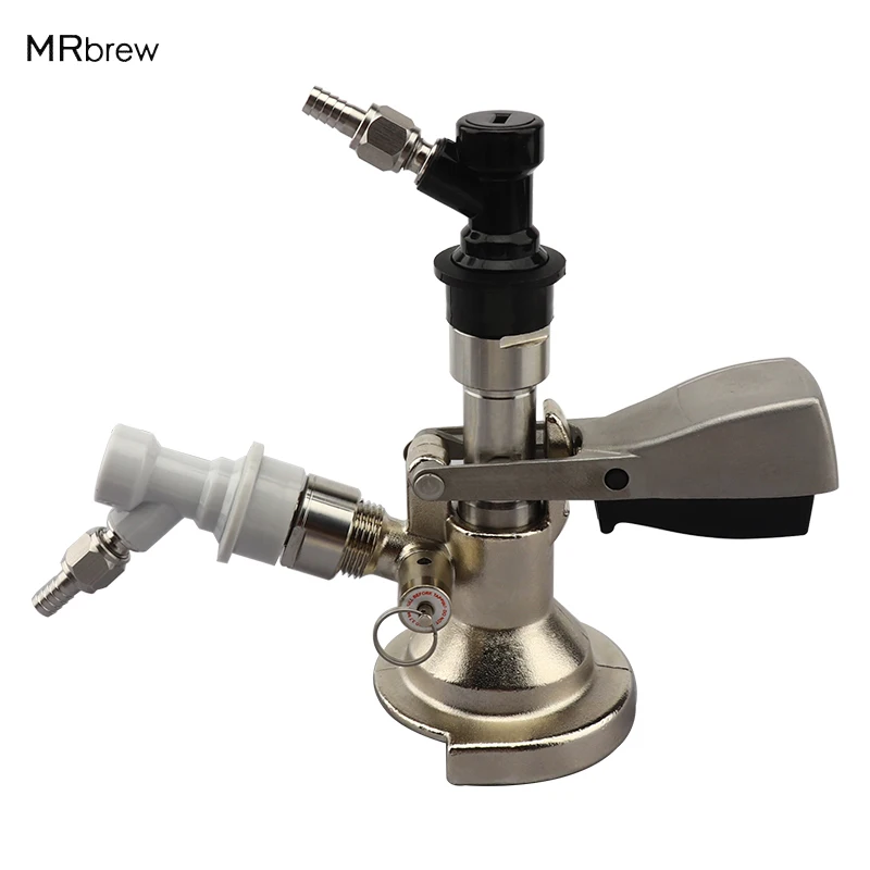 

Stainless steel A Type keg coupler keg Draft Beer dispenser With Gas & Liquid Ball Lock Post disconnect Conversion Kit