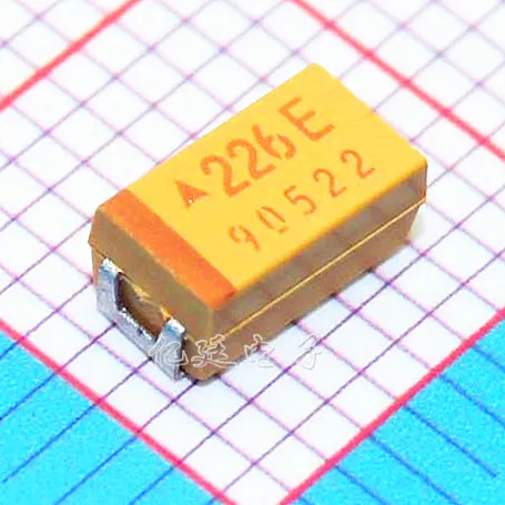 

50pcs Patch Tantalum Capacitor 226E 22UF 25V Type C 6032 10% Duct Capacitive Yellow Polarity Capacitor