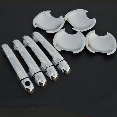 FUNDUOO New Chrome Car Door Handle Cover + Cup Bowl Cover Trim Sticker For Kia Forte Kia Cerato 2009 2010 2011 2012